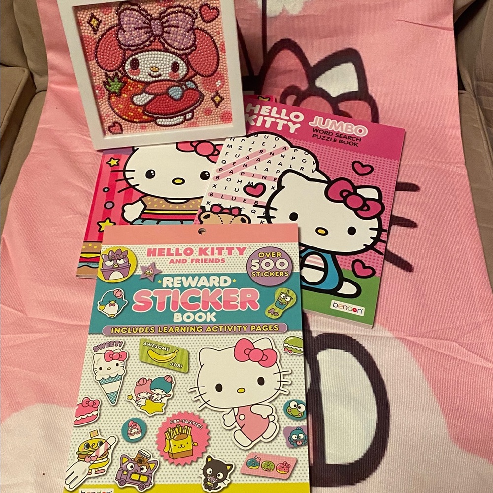 🩷Hello Kitty Jumbo Activity, Jumbo Colouring, Rewards Sticker Book and Melody🩷